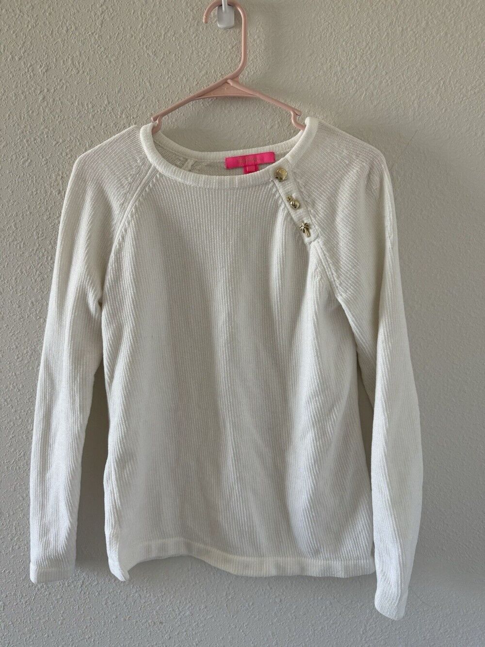 Lilly Pulitzer Pippin Sweater In Coconut Size XS Soft Cozy Nautical Seashell